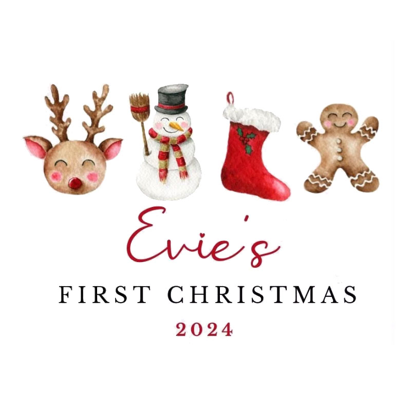 Personalised Babies First Christmas Reindeer Teddy Plush
