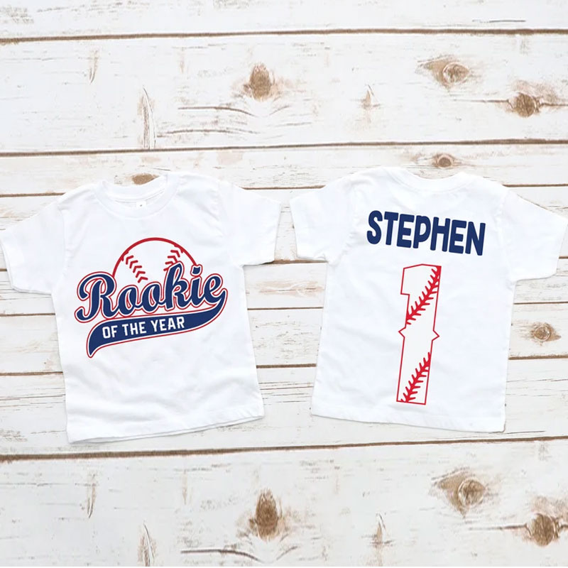 Rookie of the year boys baseball birthday Tshirt