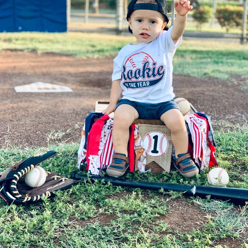 Rookie of the year boys baseball birthday Tshirt