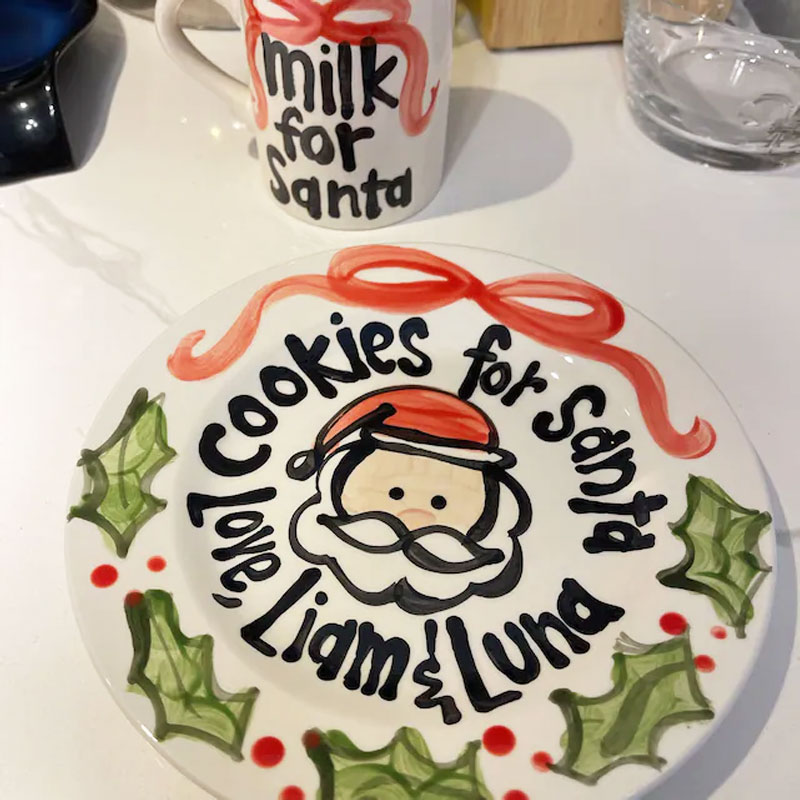 Santa personalized plate and mug