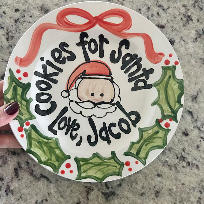 Santa personalized plate and mug