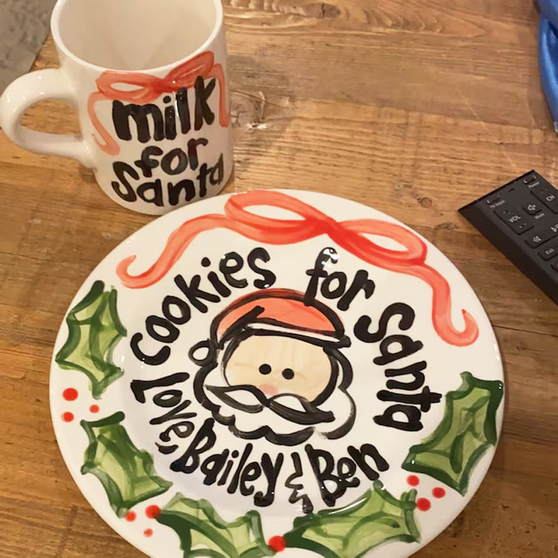 Santa personalized plate and mug