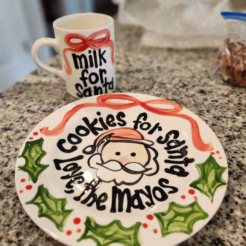 Santa personalized plate and mug
