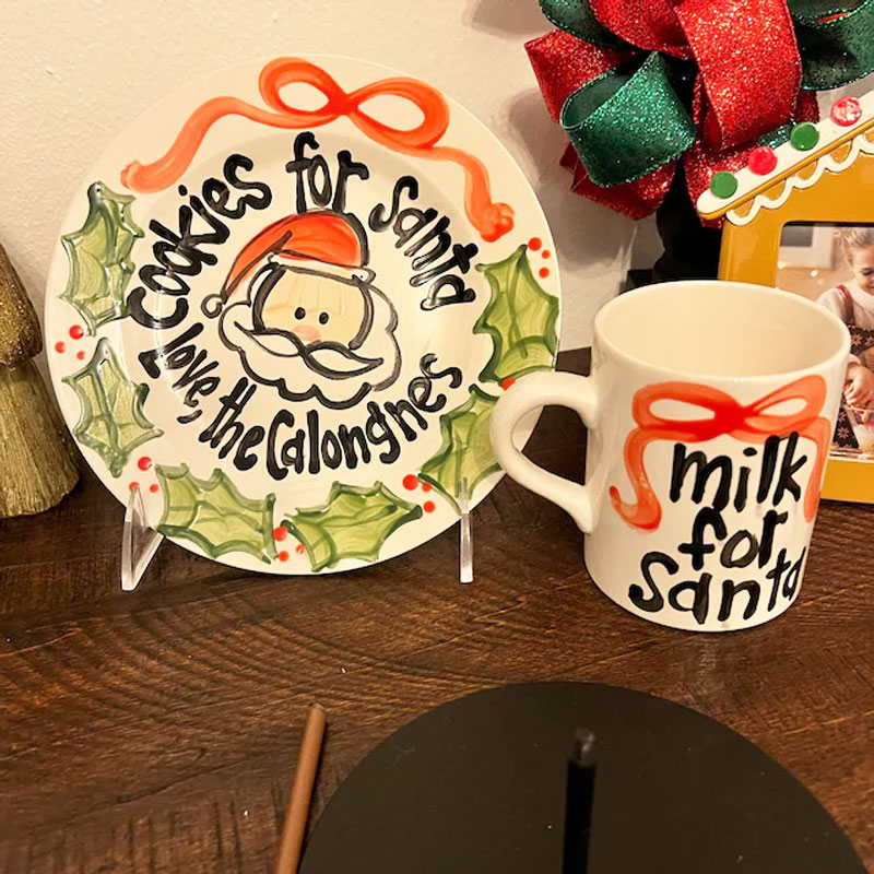 Santa personalized plate and mug