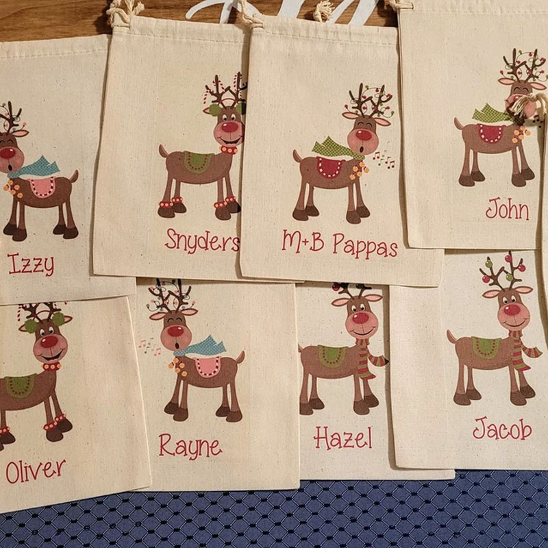 Set of 10 Kid's Christmas Party Favor Bags