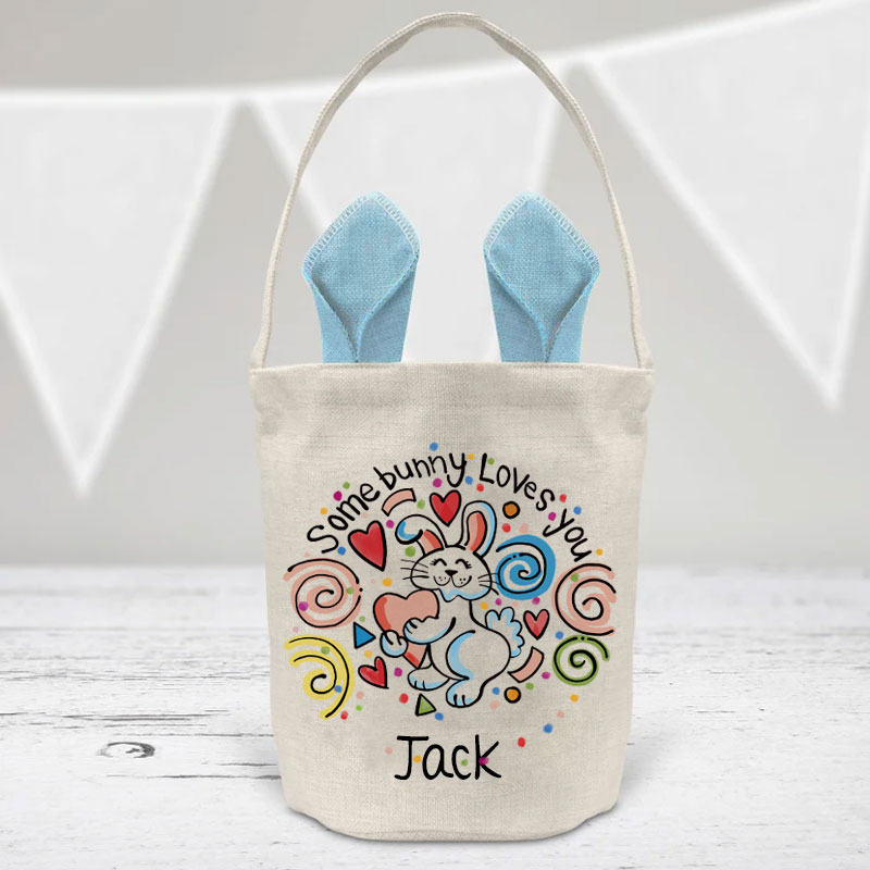 Some Bunny Loves You Cute Rabbit Easter Basket