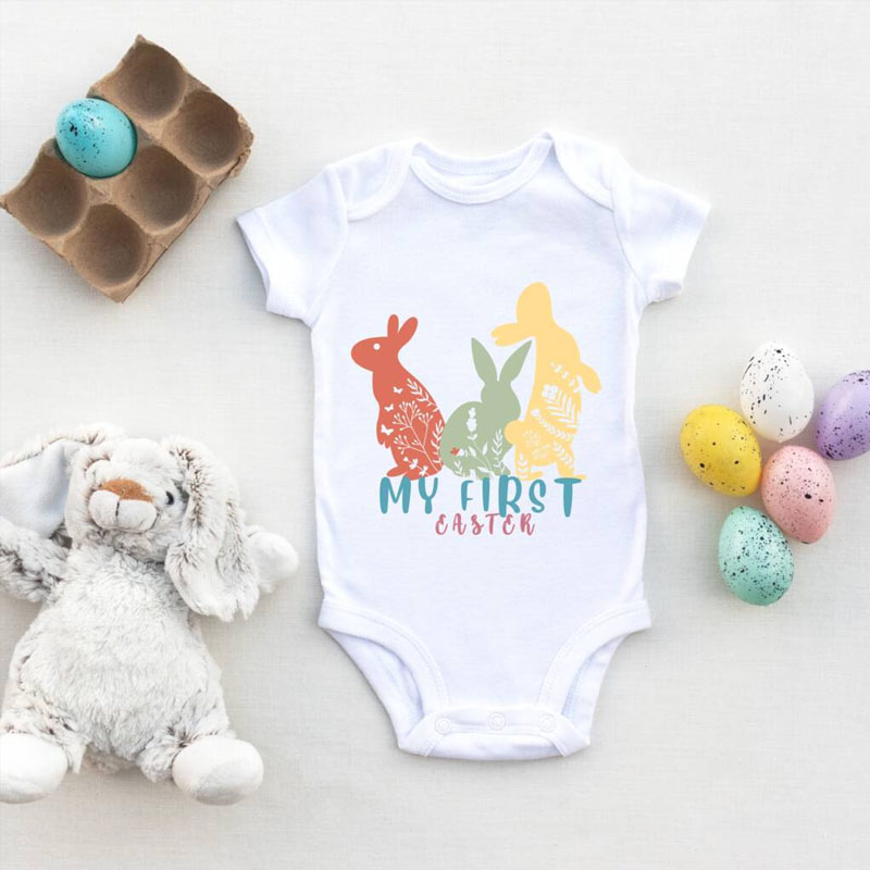 Spring Easter Bunny Baby Bodysuit