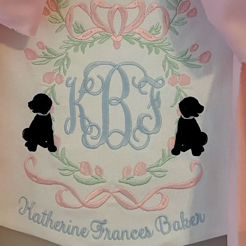Stork Baby Banner with bows Girl Baby Banner