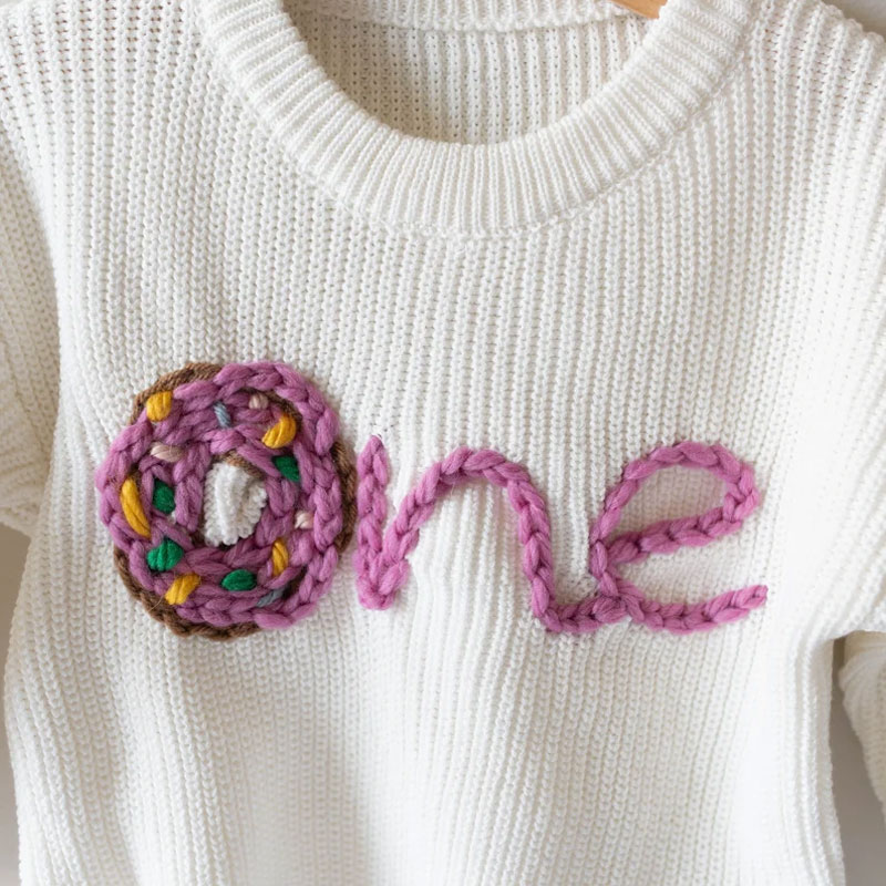 Sweet One First Birthday Embroidered Sweater