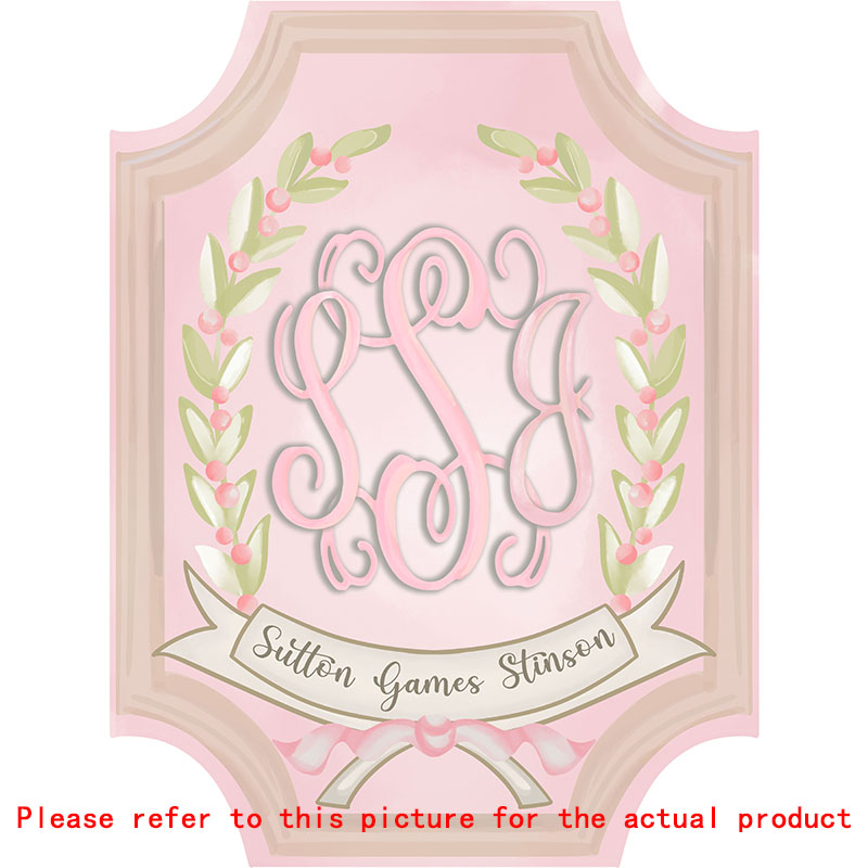 Baby Girl Initial Floral Baby Door Hanger