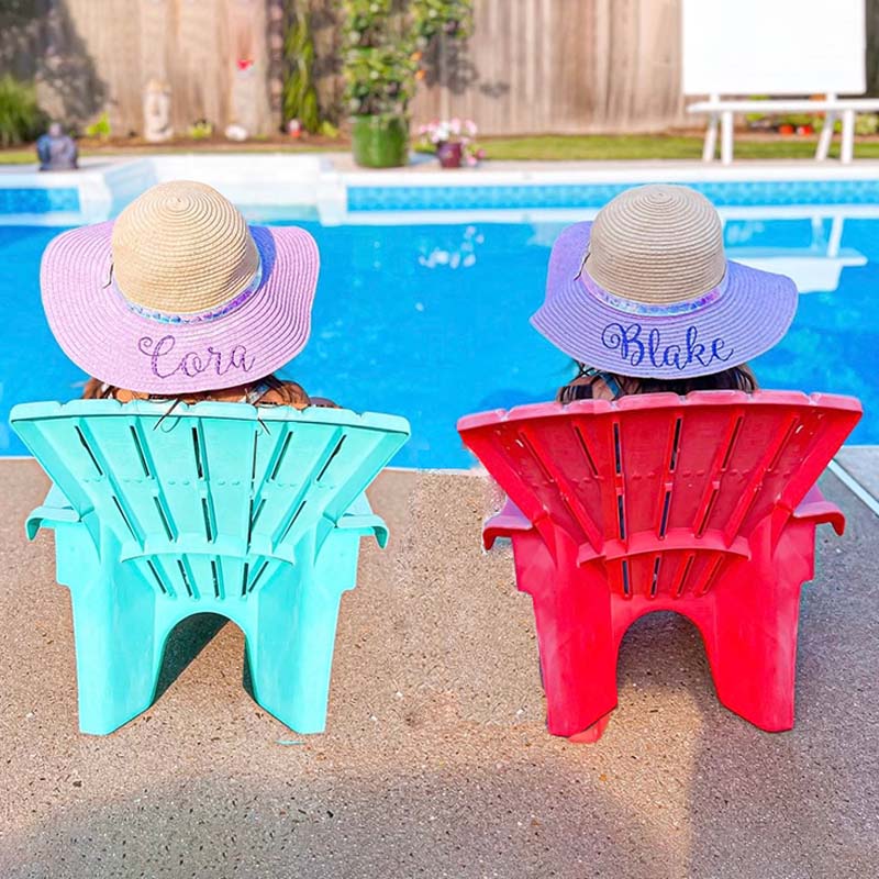 Little Girls Monogram Floppy Beach Hat Toddler Beach Hats