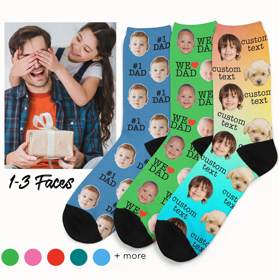Custom Face Socks, Fathers Day Socks