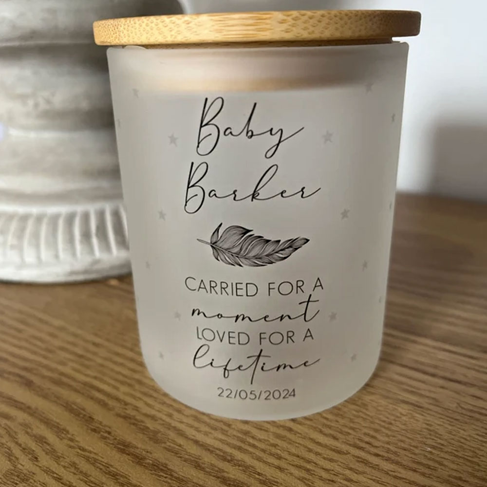 Personalised Baby Loss Candle Jar, Miscarriage Memorial  Keepsake Gift