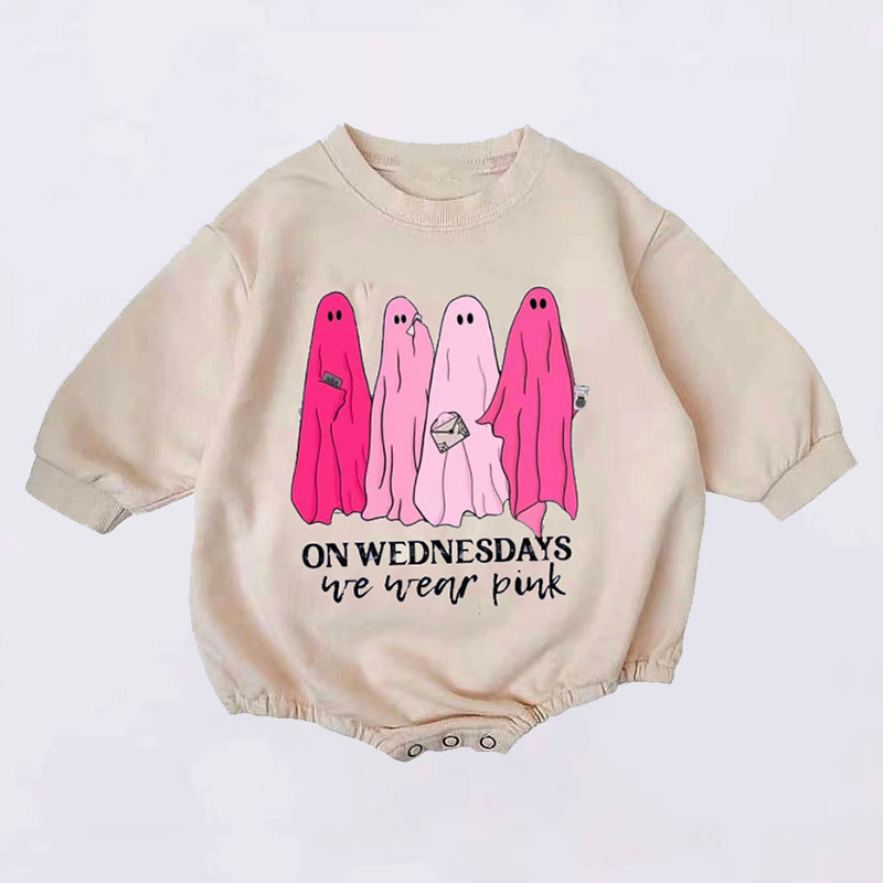 On Wednesday We Wear Pink Halloween Romper