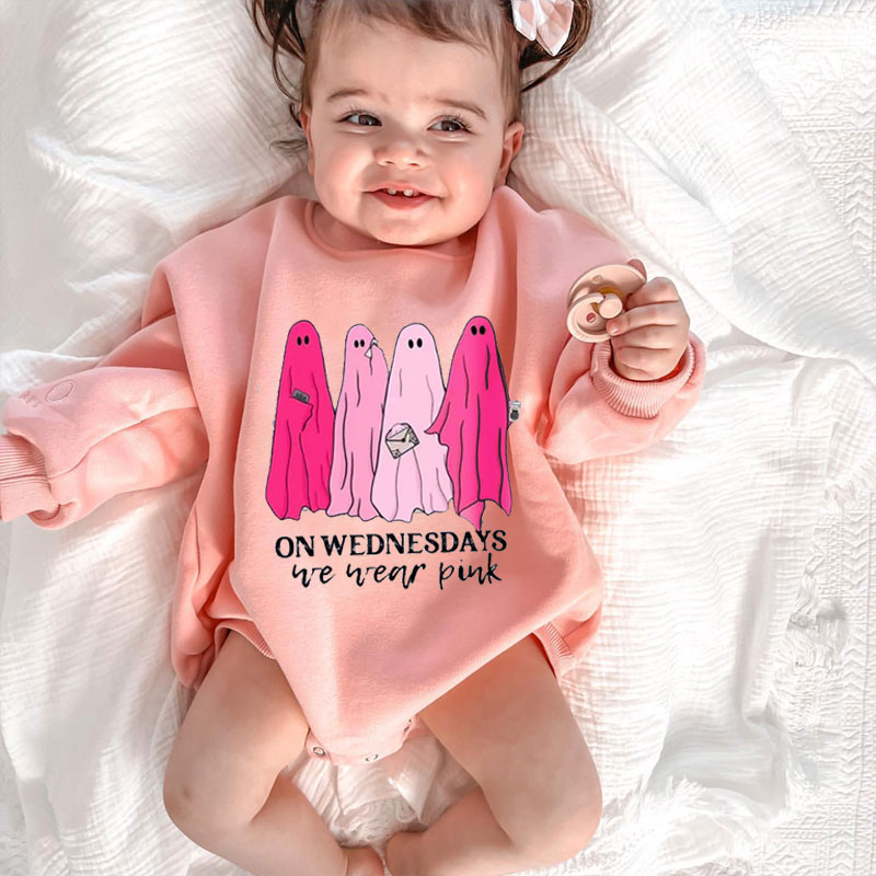 On Wednesday We Wear Pink Halloween Romper