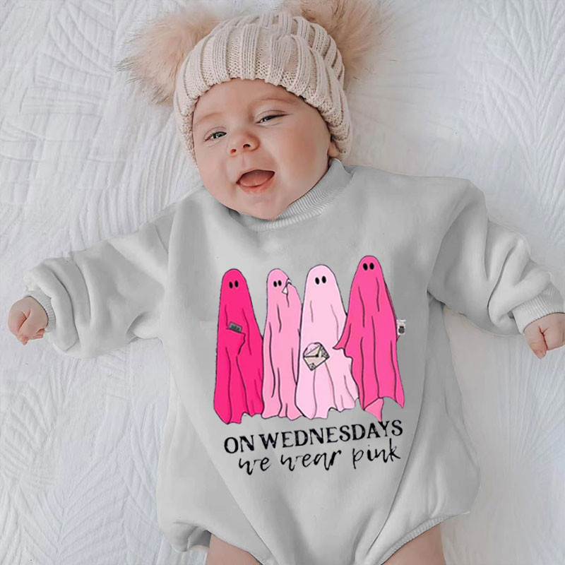 On Wednesday We Wear Pink Halloween Romper