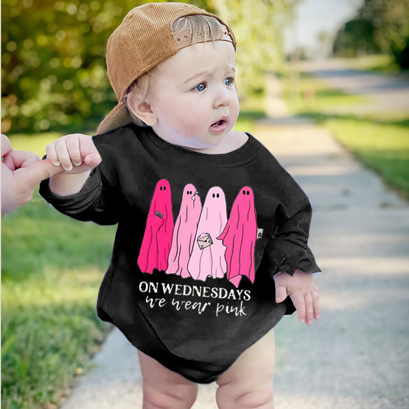 On Wednesday We Wear Pink Halloween Romper