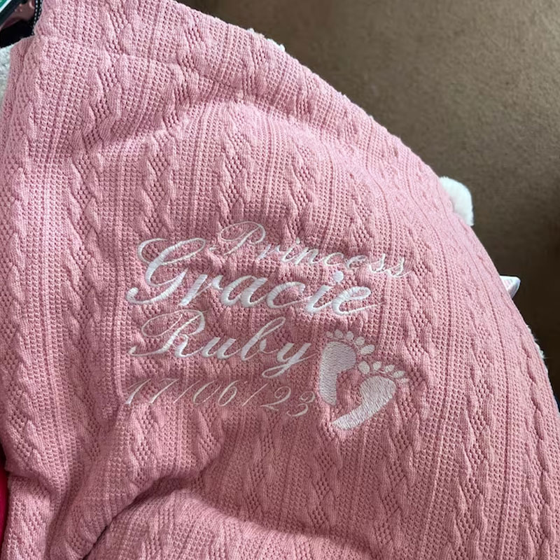 Personalised Baby, Toddler Cable Sherpa Knit Blanket