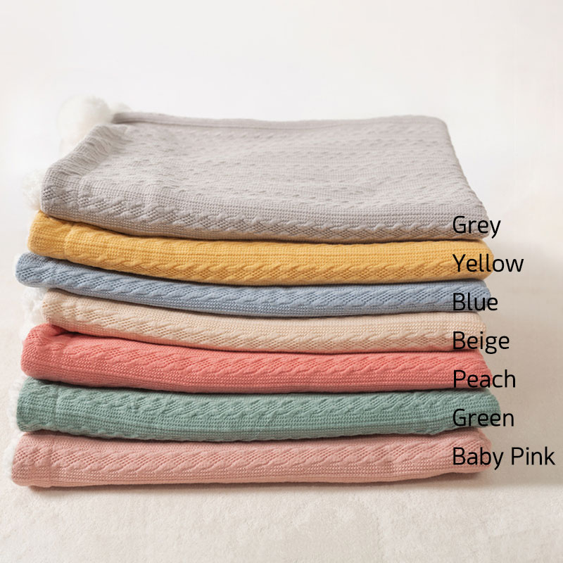 Personalised Baby, Toddler Cable Sherpa Knit Blanket