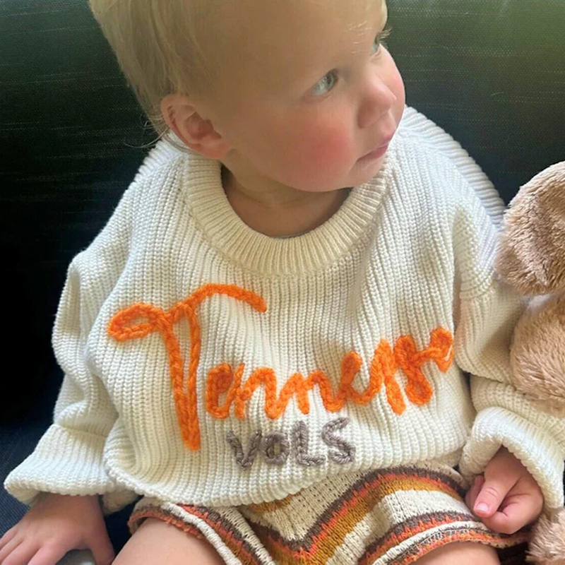 Tennessee Vols Kid Baby Sweater Hand Embroidered Sweater