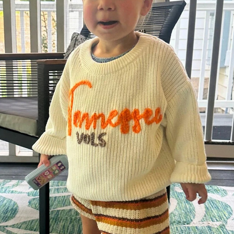 Tennessee Vols Kid Baby Sweater Hand Embroidered Sweater
