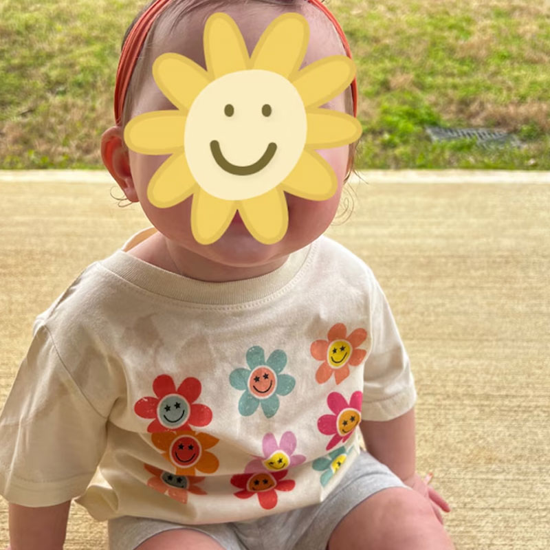 Toddler T-shirt - Happy Face Daisy Retro TShirt