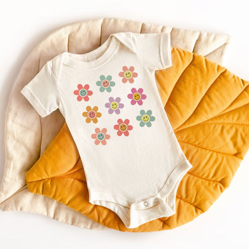 Toddler T-shirt - Happy Face Daisy Retro TShirt