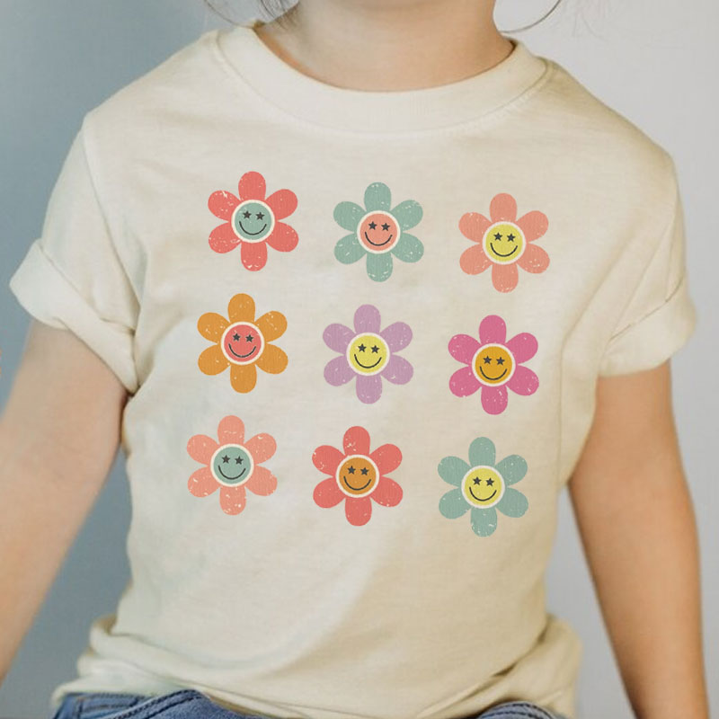 Toddler T-shirt - Happy Face Daisy Retro TShirt