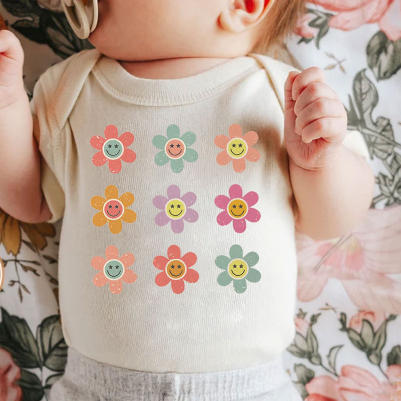 Toddler T-shirt - Happy Face Daisy Retro TShirt