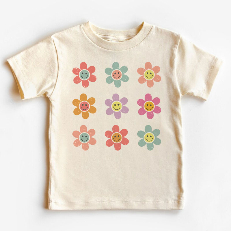 Toddler T-shirt - Happy Face Daisy Retro TShirt