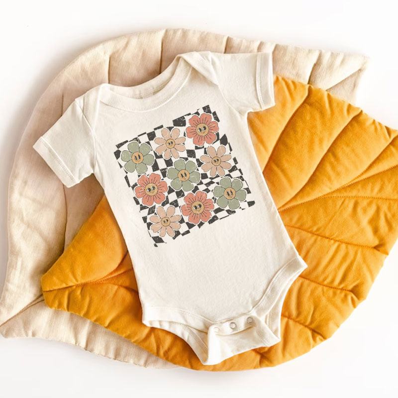 Toddler T-shirt - Retro Flowers Kids Retro TShirt