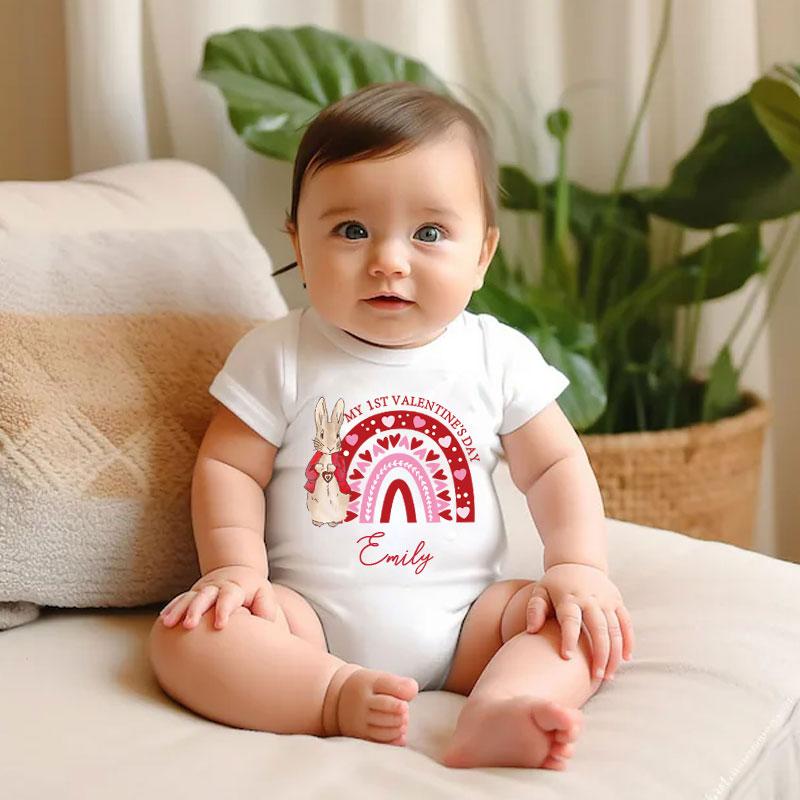 Valentine's Bodysuit - My 1st Valentine's Day Rainbow