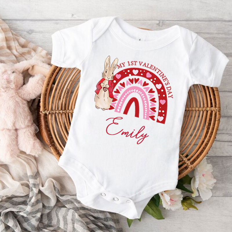 Valentine's Bodysuit - My 1st Valentine's Day Rainbow