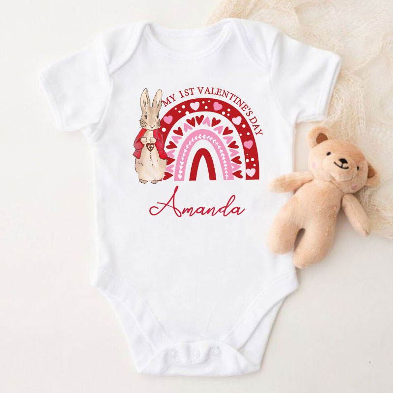 Valentine's Bodysuit - My 1st Valentine's Day Rainbow