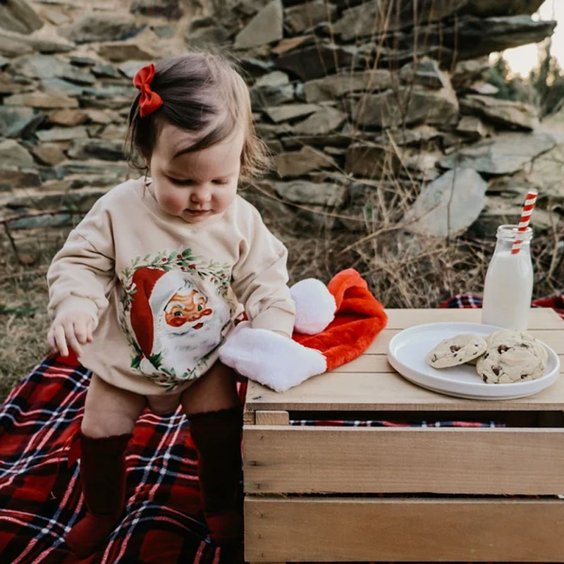 Vintage Santa Claus Baby Bubble Romper