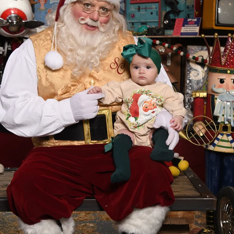 Vintage Santa Claus Baby Bubble Romper