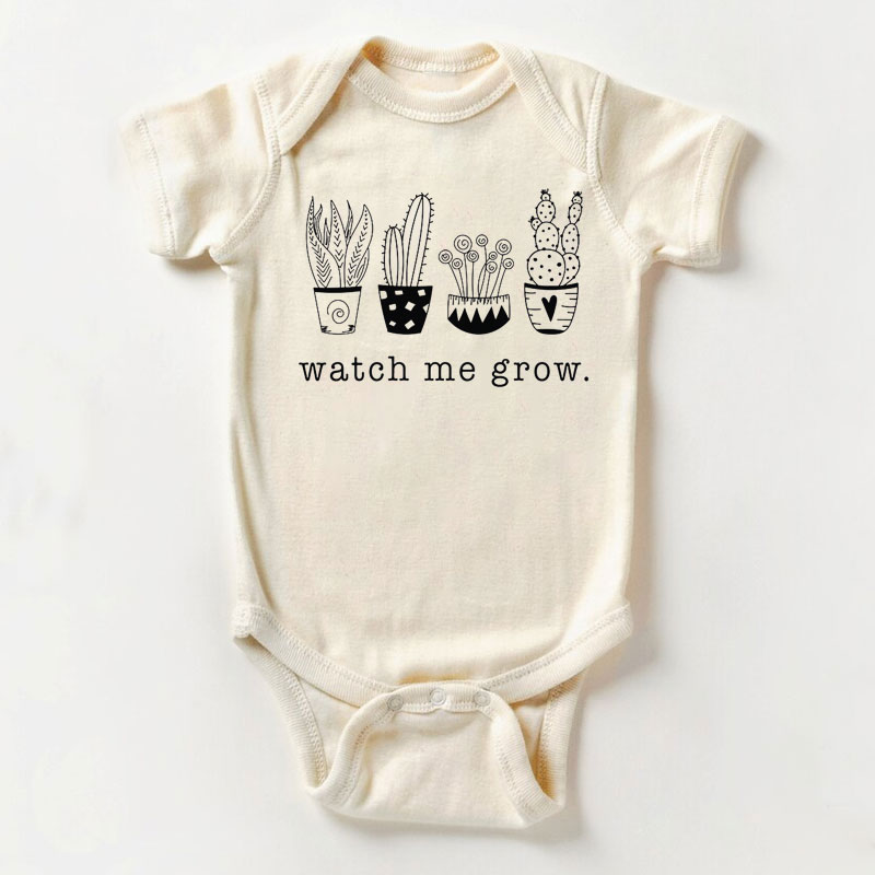 Watch Me Grow Bodysuit - Funny Plant Baby Onesie
