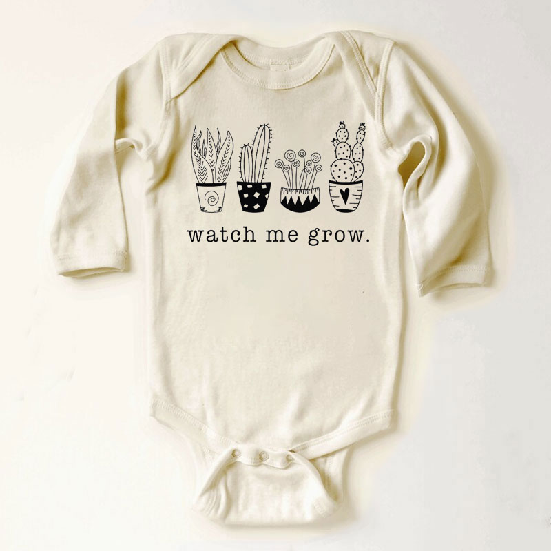 Watch Me Grow Bodysuit - Funny Plant Baby Onesie