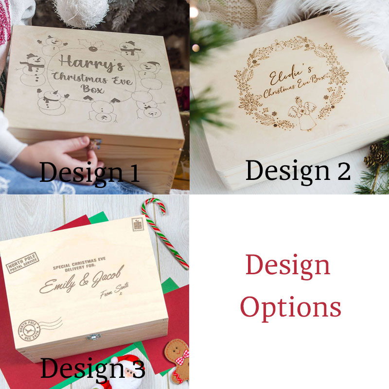 Winter Animals Natural Engraved Christmas Eve Box