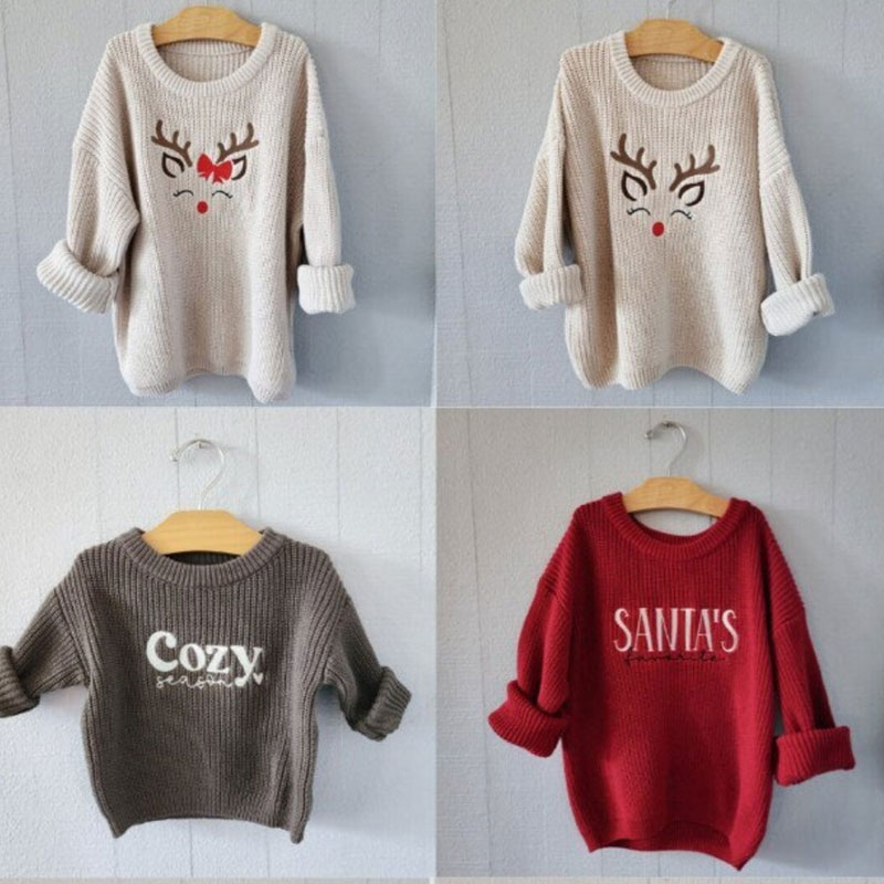 Winter Knitted Embroidered Sweater Infant Baby Toddler Sweater