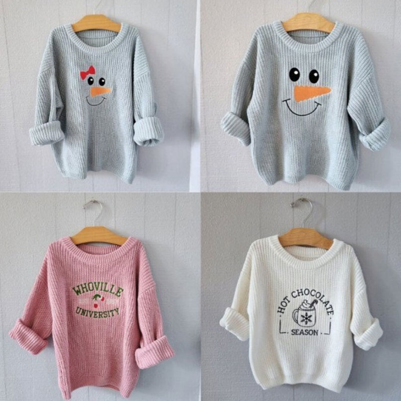 Winter Knitted Embroidered Sweater Infant Baby Toddler Sweater
