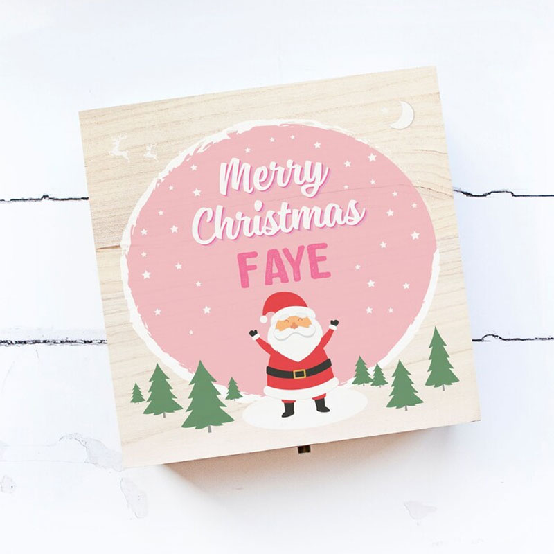 Wooden Printed Christmas Eve Box Christmas Family Box