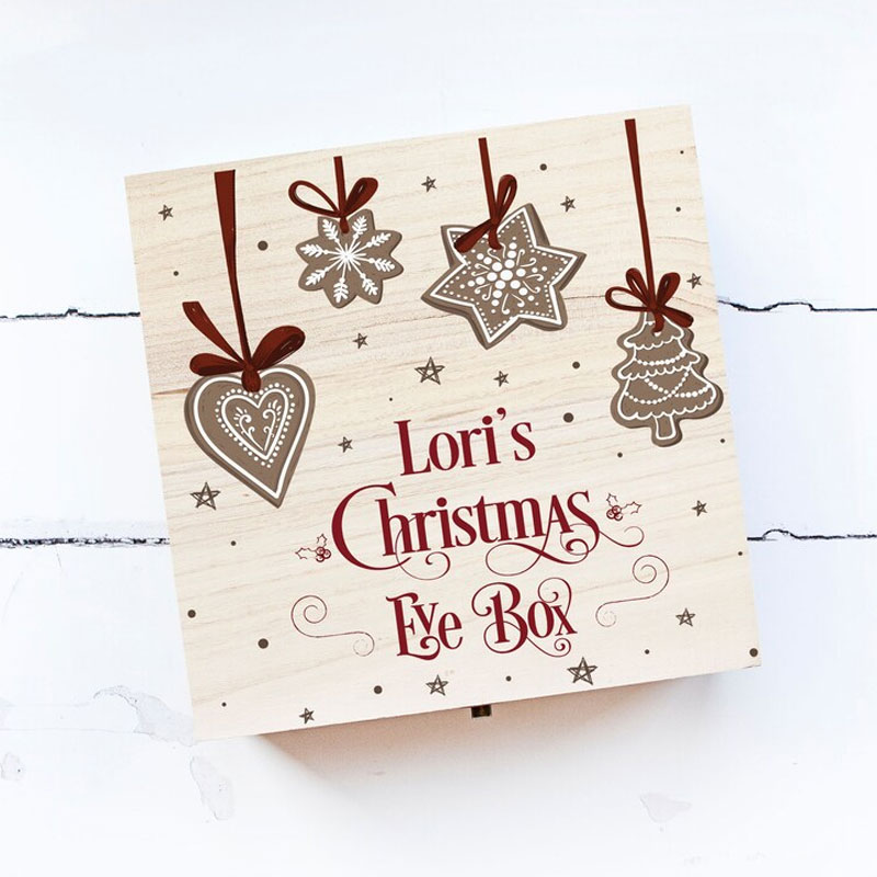Wooden Printed Christmas Eve Box Christmas Family Box