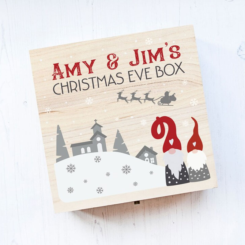 Wooden Printed Christmas Eve Box Christmas Family Box