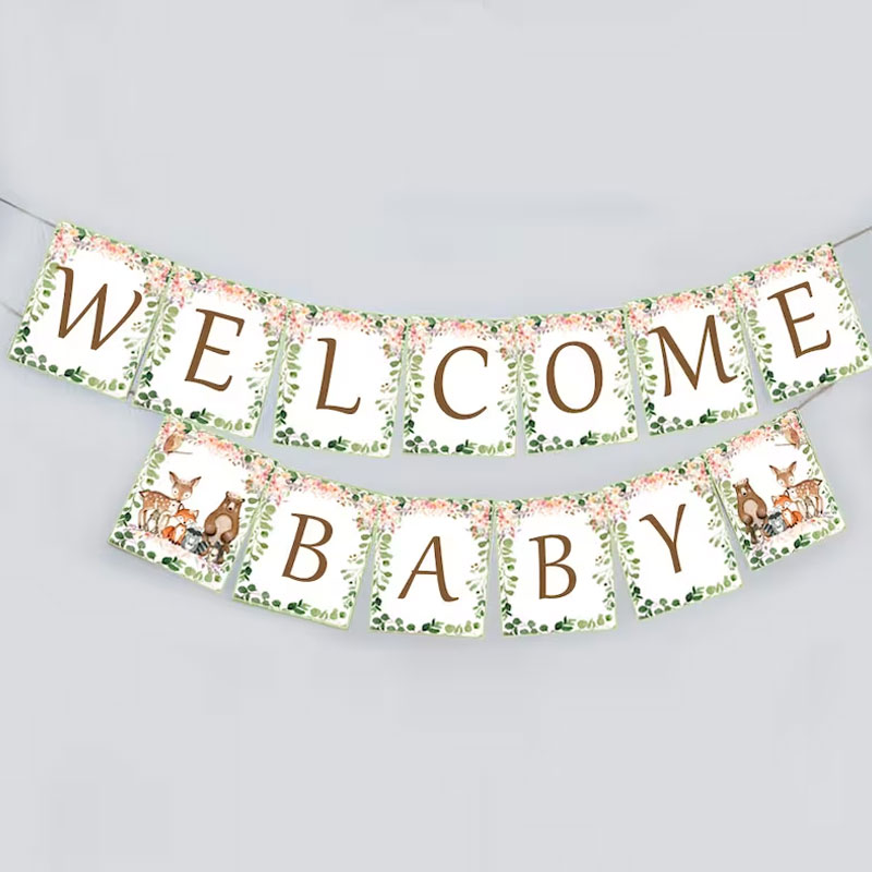 Woodland Welcome Baby Banner Baby Shower Banner