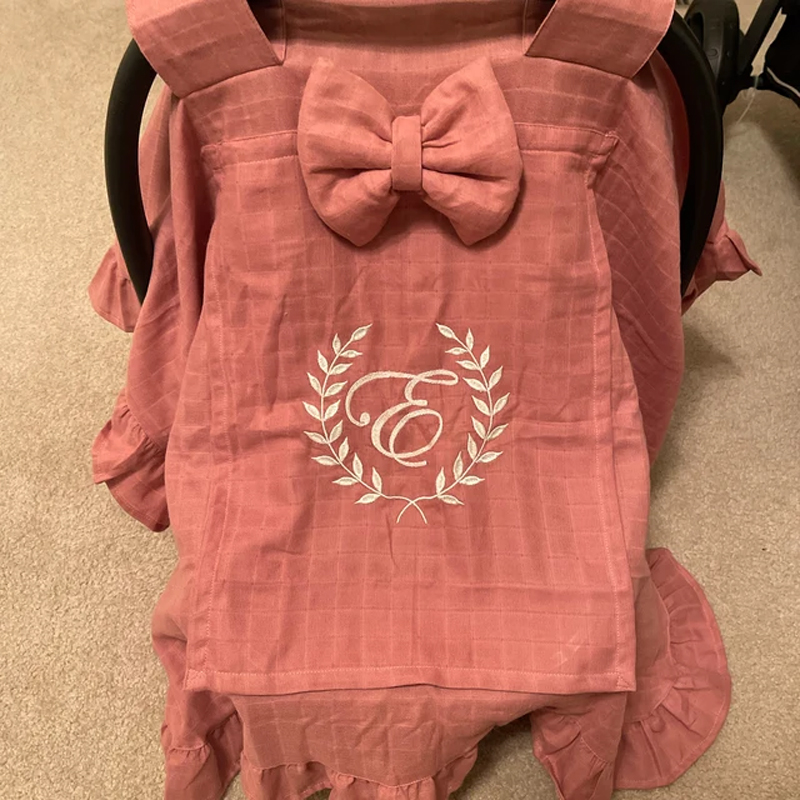 Personalized Baby Car seat Cover for Baby Peekaboo Mesh Window Cover