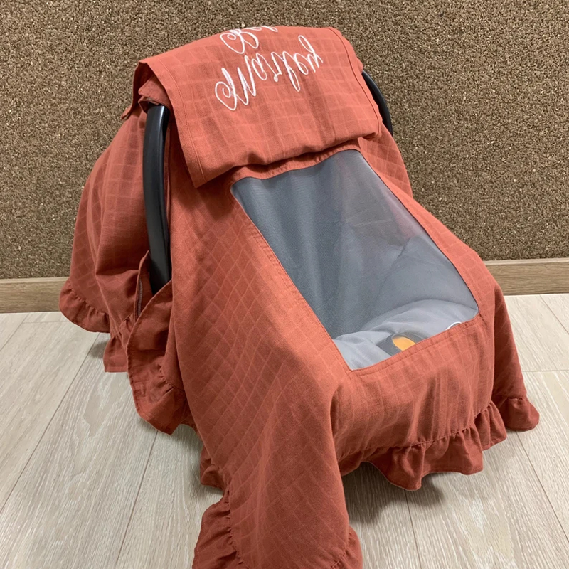 Personalized Baby Car seat Cover for Baby Peekaboo Mesh Window Cover