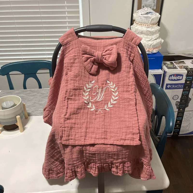 Personalized Baby Car seat Cover for Baby Peekaboo Mesh Window Cover