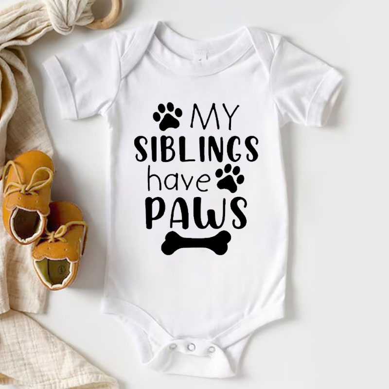 "My Siblings Have Paws" Newburn Cute Baby Onesie&Kids Shirt