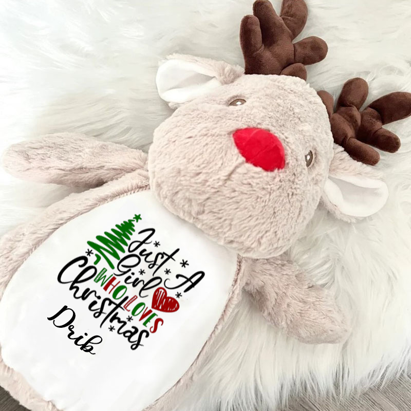 Personalised Reindeer Tree And Heart Christmas Gift for Kids Soft Toy
